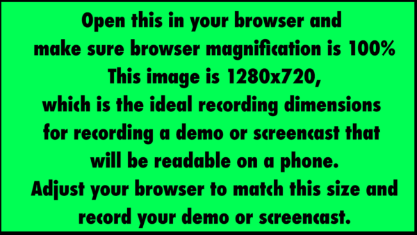 screensize for 1280x720 recording