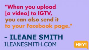 "Think about how you can start off small. If you're afraid to get on camera or if you're don't want to invest in big time equipment, just simply use your phone." - ILEANE SMITH ILEANESMITH.COM