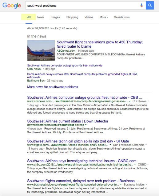 southwest-problems-google-search