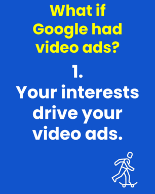 What if Google had video ads? 1. Your interests drive your video ads.
