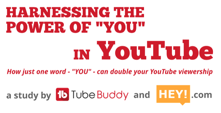 Harnessing the Power of ‘You’ in YouTube: a TubeBuddy/VidAction.tv Study How just one word – “YOU” – can double your YouTube viewership.